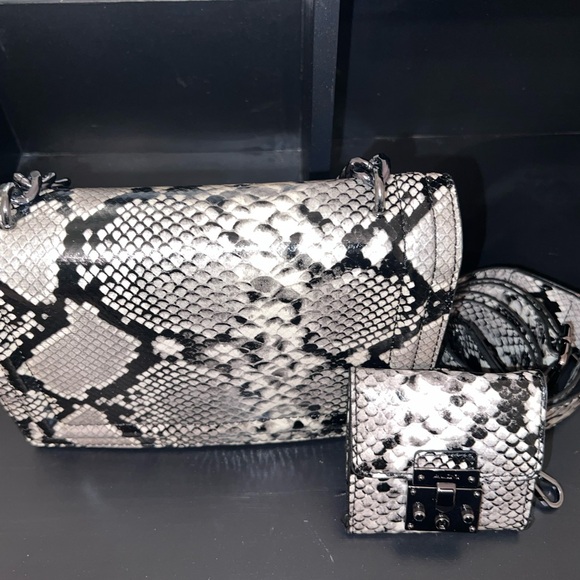 Aldo Snakeskin Style Crossbody Bag Set - Picture 1 of 12
